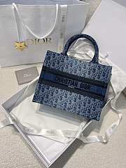 Dior Small Book Tote Blue Denim 26.5x21x14cm - 1