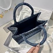 Dior Small Book Tote Blue Denim 26.5x21x14cm - 6