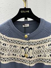 Celine Blue Triomphe Cardigan - 2