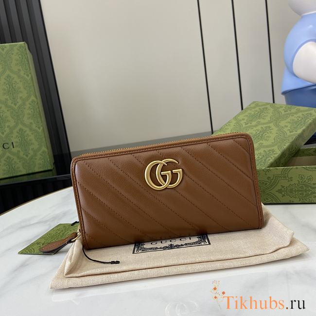 Gucci GG Marmont Zip-around Wallet Brown 19x2cm - 1