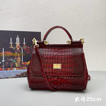 Dolce & Gabbana Sicily Handbag Red 25x20x12cm