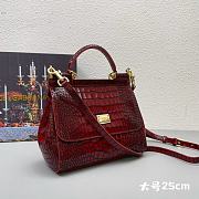 Dolce & Gabbana Sicily Handbag Red 25x20x12cm - 3