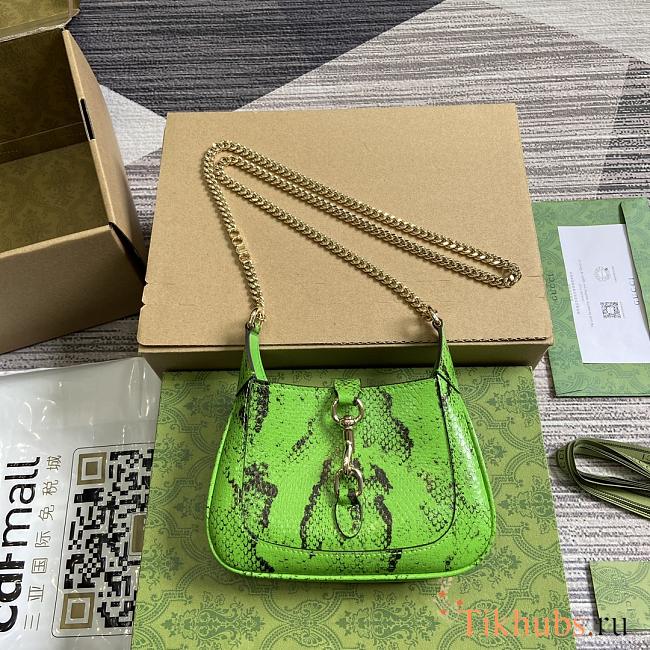 Gucci Jackie Notte Python Mini Bag Green 19.5x18x3.5cm - 1