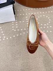 Chanel Ballerina Brown Suede Flat - 3