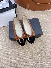 Chanel Ballerina Brown Black Suede Flat - 1