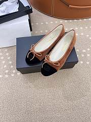 Chanel Ballerina Brown Black Suede Flat - 4