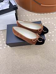 Chanel Ballerina Brown Black Suede Flat - 3