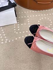 Chanel Ballerina Pink Black Suede Flat - 4