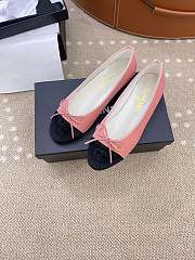 Chanel Ballerina Pink Black Suede Flat - 3