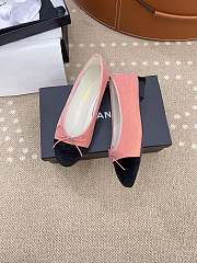 Chanel Ballerina Pink Black Suede Flat - 2