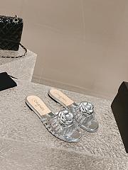 Chanel Silver Slides - 1