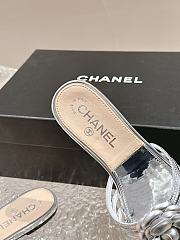 Chanel Silver Slides - 4