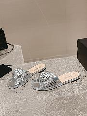 Chanel Silver Slides - 2