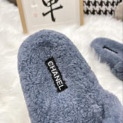 Chanel CC Fur Slides Blue - 5