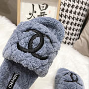 Chanel CC Fur Slides Blue - 3