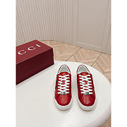 Gucci Ace Sneaker With Web In Red Leather - 4