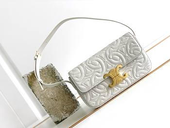 Celine Triomphe Shoulder Bag White 20x10x4cm