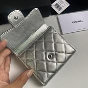 Chanel Wallet Silver Lambskin 10.5x11.5x3cm - 5