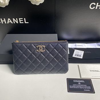 Chanel Wallet Caviar Gold Black 20cm