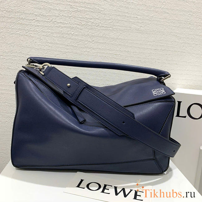 Loewe Puzzle Bag Navy Blue 36cm - 1