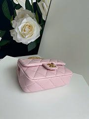 Chanel Top Handle Pink Flap Lambskin 17x11x6cm - 5