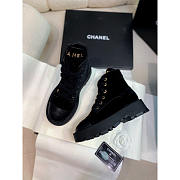 Chanel Ankle Boots Suede Calfskin Lambskin Black - 1