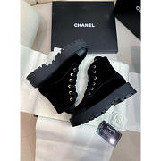 Chanel Ankle Boots Suede Calfskin Lambskin Black - 5