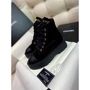 Chanel Ankle Boots Suede Calfskin Lambskin Black - 4