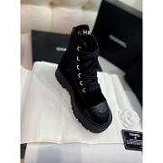 Chanel Ankle Boots Suede Calfskin Lambskin Black - 3