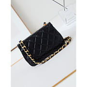 Chanel Classic Flap Bag Leather Black 20x13x4.5cm - 5