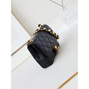 Chanel Classic Flap Bag Leather Black 20x13x4.5cm - 3