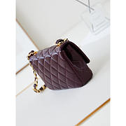 Chanel Classic Flap Bag Leather Burgundy 20x13x4.5cm - 6