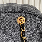 Chanel Maxi Bowling Bag Denim Gold Grey 44x28x15.5cm - 2