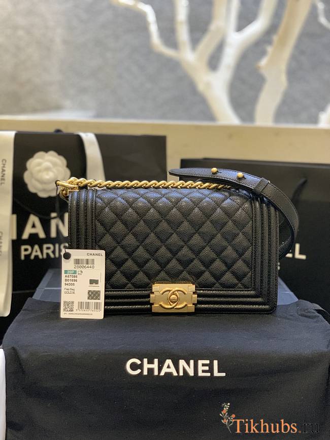 Chanel Leboy Calfskin Bag in Black 67086 Gold - 1