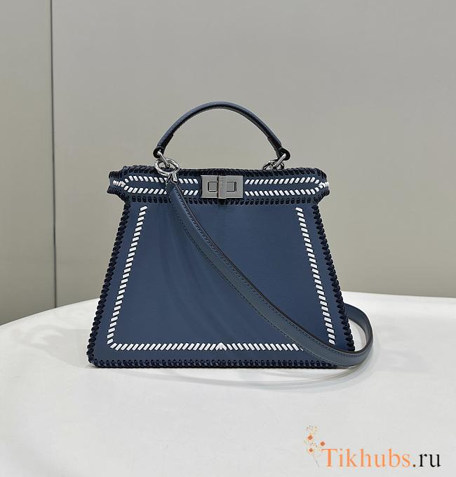 Fendi Peekaboo ISeeU Small Bag Blue 27x21x11cm - 1