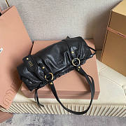 Miu Miu Joie Nappa Leather Black Bag 44x16x10.5cm - 6