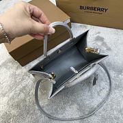 Burberry Embossed Leather Mini Frances Bag Grey 27 x 11 x 20 cm - 3