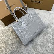 Burberry Embossed Leather Mini Frances Bag Grey 27 x 11 x 20 cm - 2