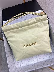 Chanel 22 Handbag Shiny Calfskin Cream Gold 37x35x7cm - 1