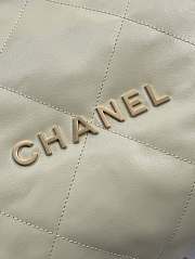 Chanel 22 Handbag Shiny Calfskin Cream Gold 37x35x7cm - 4