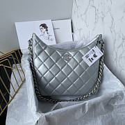 Chanel Hobo Bag Silver 28x25x8cm - 1