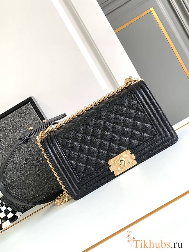 Chanel Leboy Bag Black Caviar Gold 25cm - 1