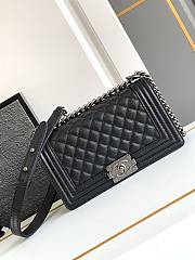 Chanel Leboy Bag Black Caviar Silver 25cm - 1