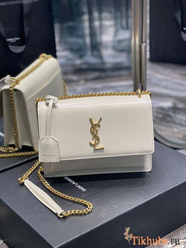 YSL Sunset Medium White Gold 22x8x16cm - 1