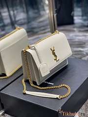 YSL Sunset Medium White Gold 22x8x16cm - 2