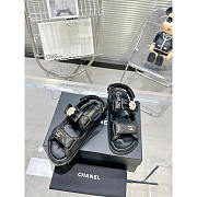 Chanel Leather Dad Sandals Black - 1