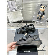 Chanel Leather Dad Sandals Black - 4