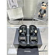 Chanel Leather Dad Sandals Black - 2