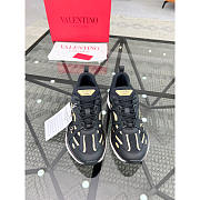 Valentino Vlogo Easyjog Low-Top Calfskin Fabric Sneaker Black - 3