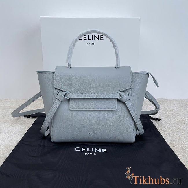 Celine Nano Belt Bag Grained Calfskin Light Grey 20x20x10cm - 1